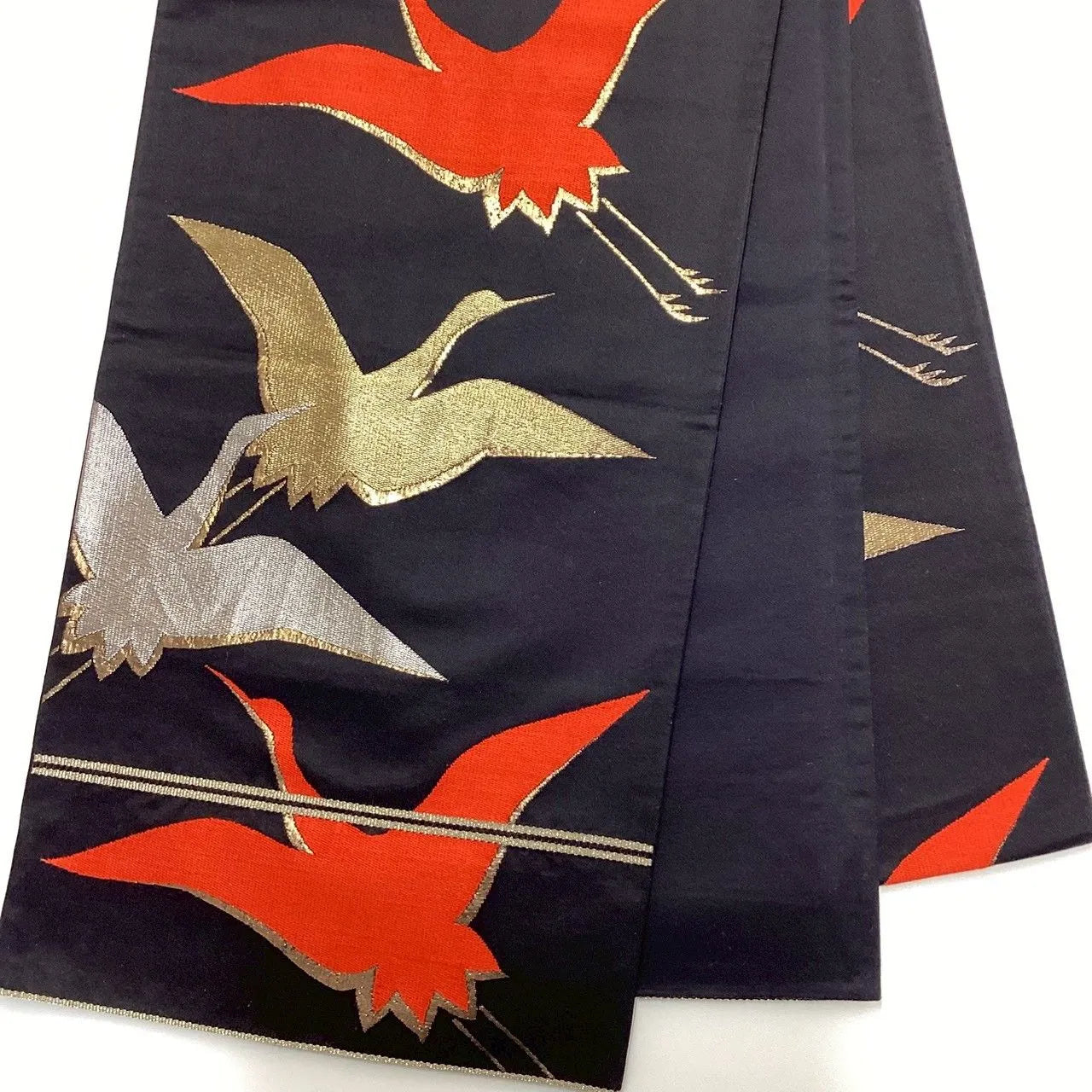 7010# Japanese Vintage Fukuro Obi Belt Kimono Fabric Silk Traditional Untailored