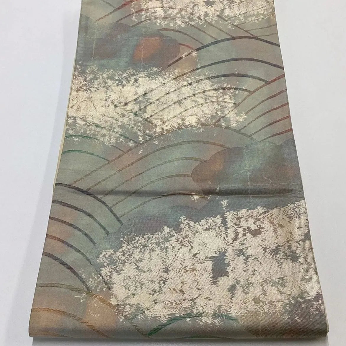 6991# Japanese Vintage Fukuro Obi Belt Kimono Fabric Silk Traditional Untailored