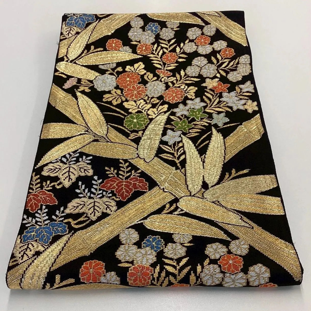 6992# Japanese Vintage Fukuro Obi Belt Kimono Fabric Silk Traditional Untailored