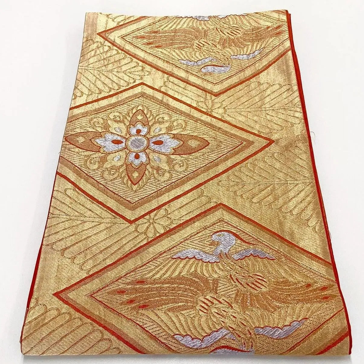 6993# Japanese Vintage Fukuro Obi Belt Kimono Fabric Silk Traditional Untailored