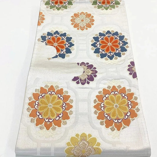 6995# Japanese Vintage Fukuro Obi Belt Kimono Fabric Silk Traditional Untailored