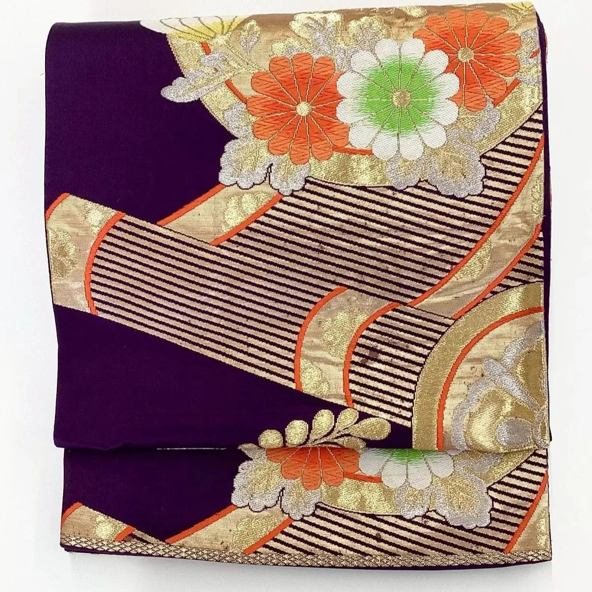 6996# Japanese Vintage Fukuro Obi Belt Kimono Fabric Silk Traditional