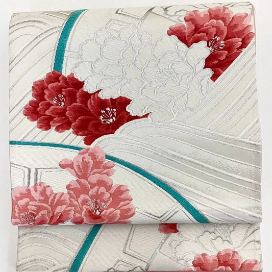 7003# Japanese Vintage Fukuro Obi Belt Kimono Fabric Silk Traditional Embroidery