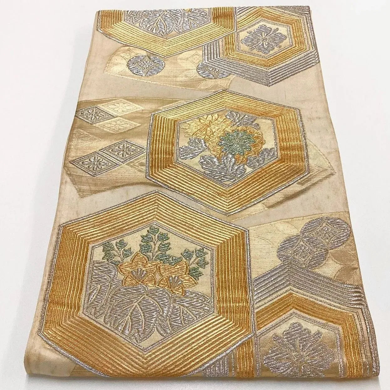 7007# Japanese Vintage Fukuro Obi Belt Kimono Fabric Silk Traditional