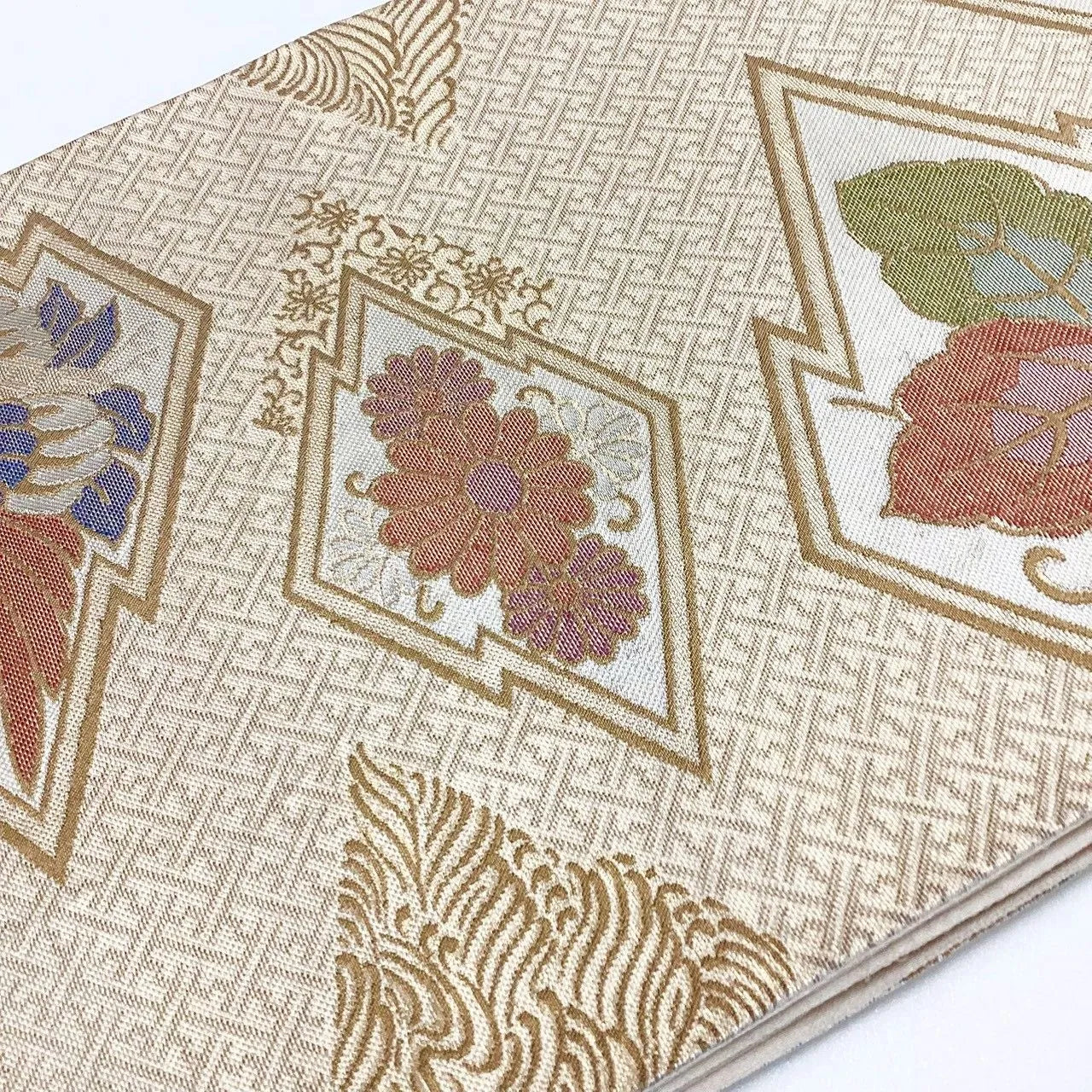 7012# Japanese Vintage Fukuro Obi Belt Kimono Fabric Silk Traditional Untailored