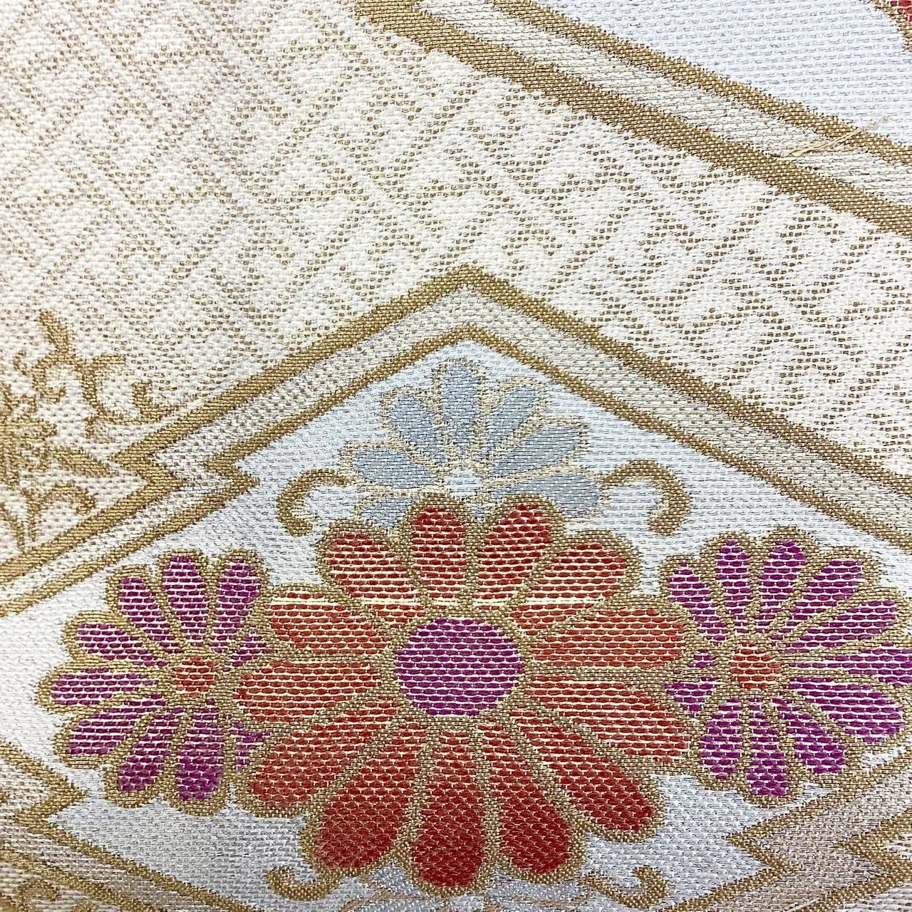 7012# Japanese Vintage Fukuro Obi Belt Kimono Fabric Silk Traditional Untailored