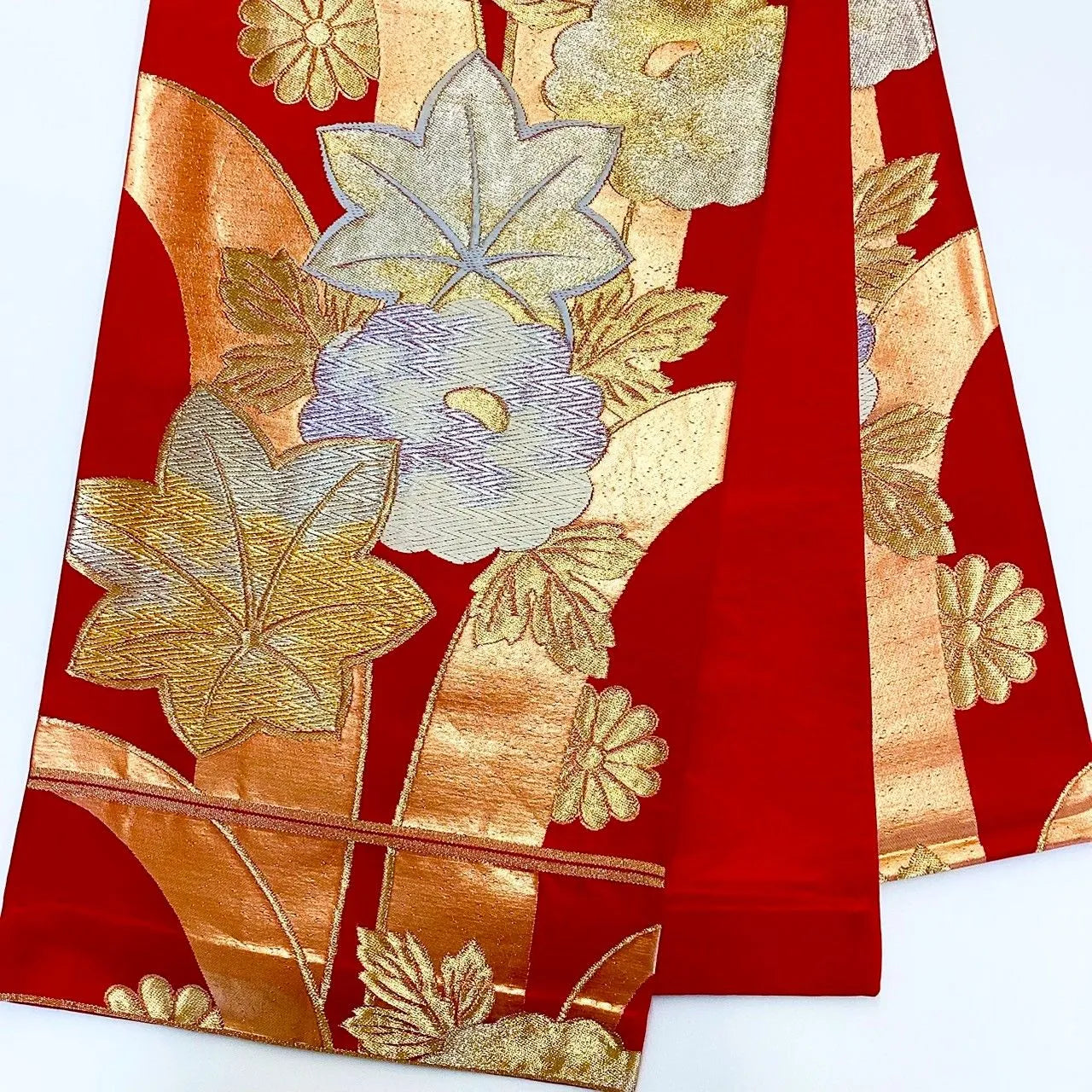 7013# Japanese Vintage Fukuro Obi Belt Kimono Fabric Silk Traditional Untailored