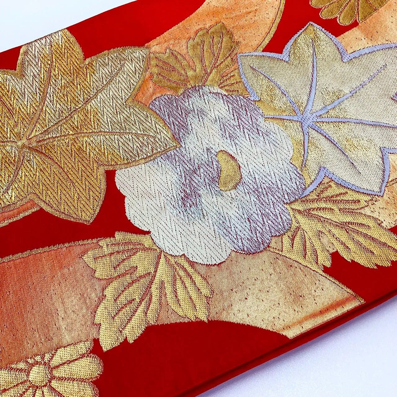 7013# Japanese Vintage Fukuro Obi Belt Kimono Fabric Silk Traditional Untailored