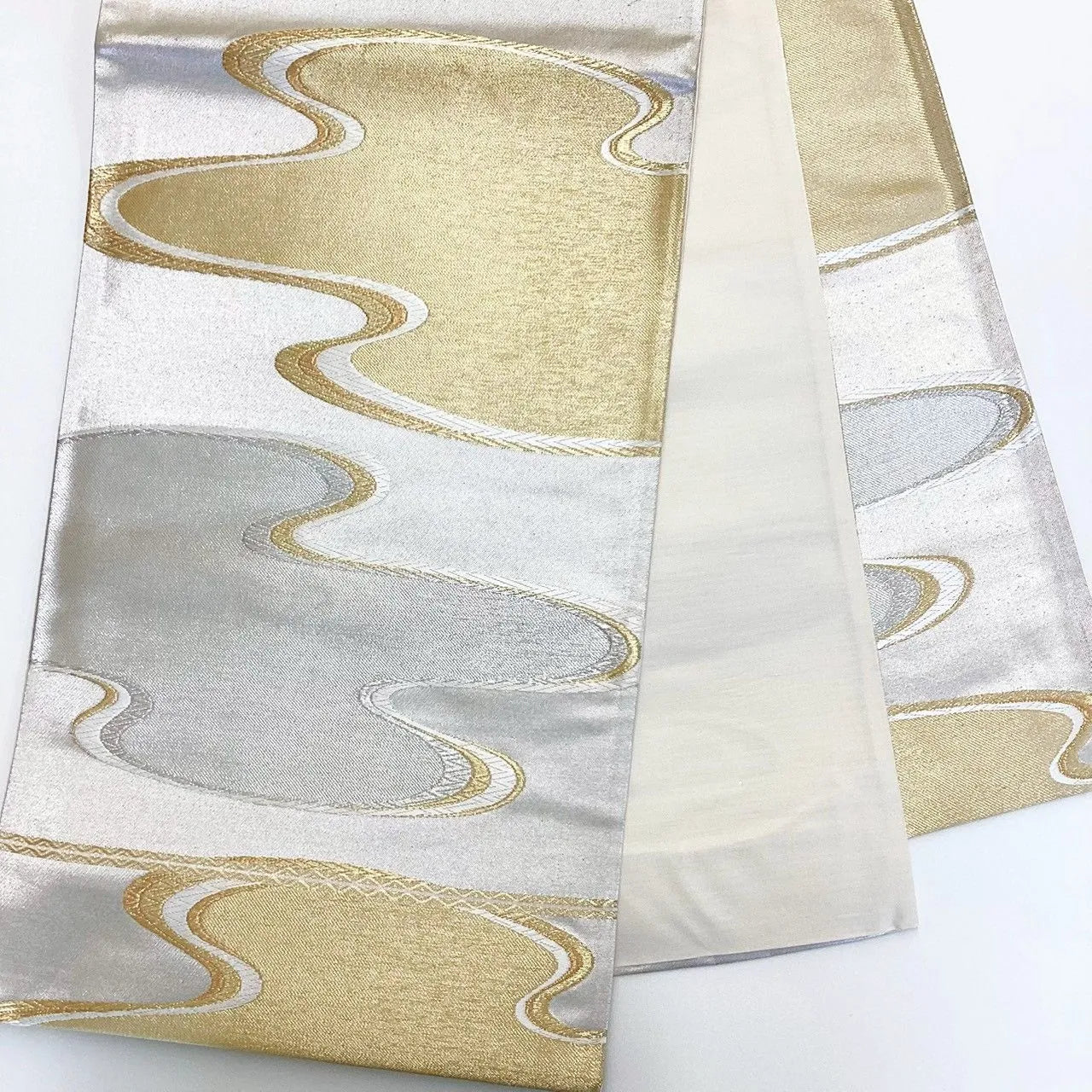 7014# Japanese Vintage Fukuro Obi Belt Kimono Fabric Silk Traditional Untailored