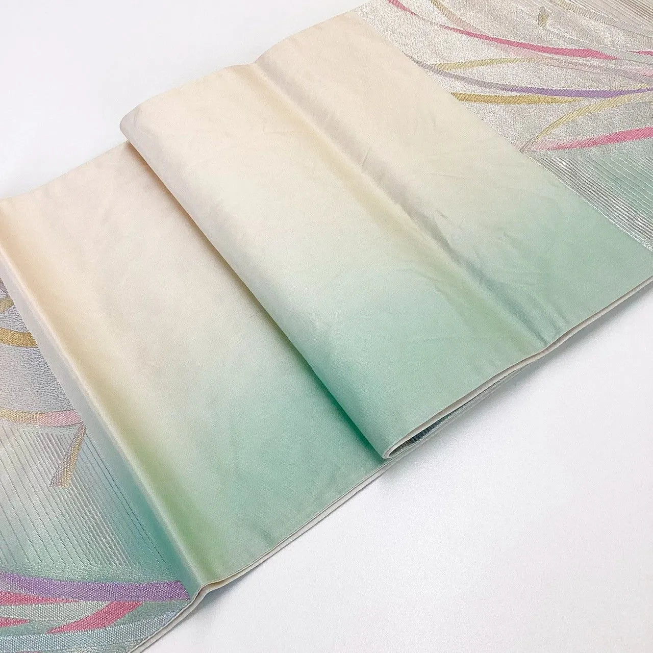 7015# Japanese Vintage Fukuro Obi Belt Kimono Fabric Silk Traditional