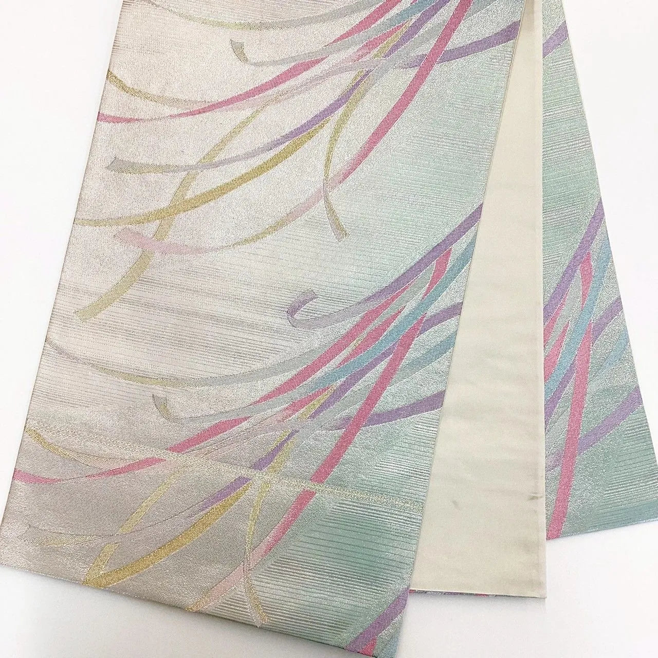 7015# Japanese Vintage Fukuro Obi Belt Kimono Fabric Silk Traditional