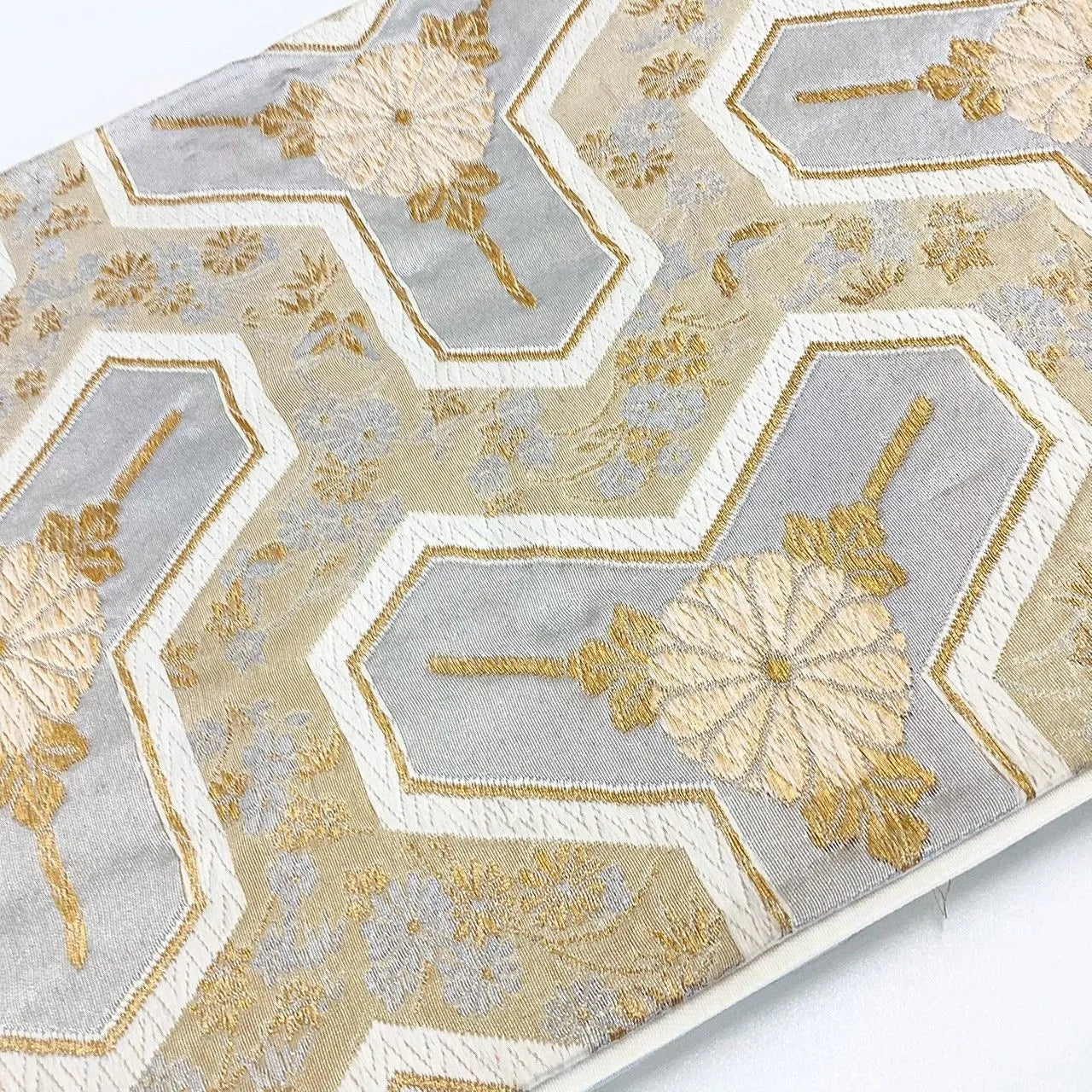 7016# Japanese Vintage Fukuro Obi Belt Kimono Fabric Silk Traditional