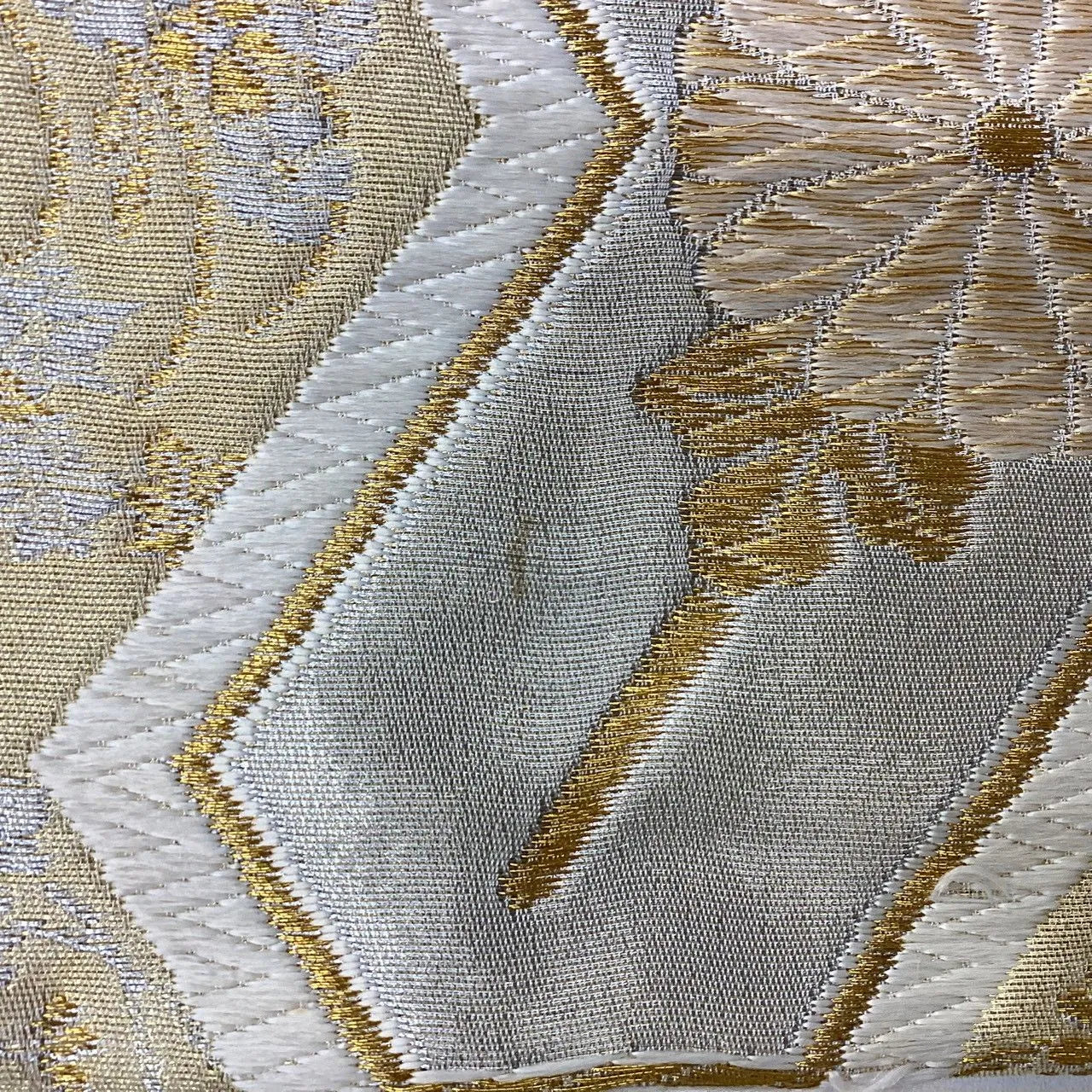 7016# Japanese Vintage Fukuro Obi Belt Kimono Fabric Silk Traditional