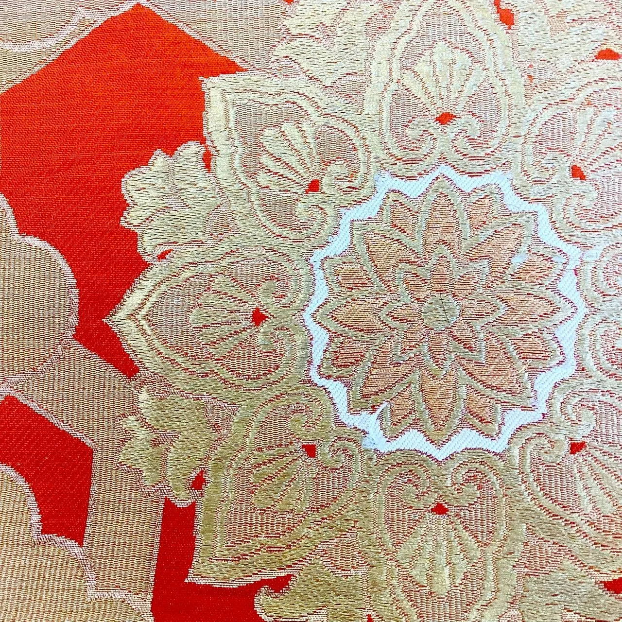 7018# Japanese Vintage Fukuro Obi Belt Kimono Fabric Silk Traditional