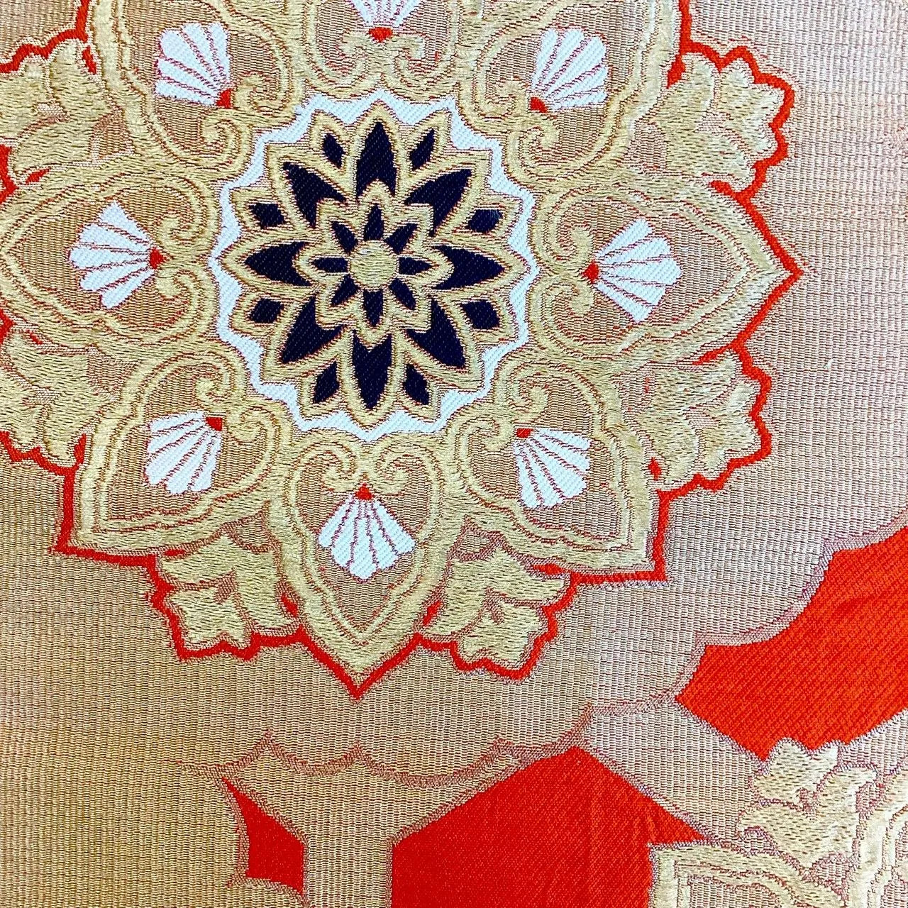 7018# Japanese Vintage Fukuro Obi Belt Kimono Fabric Silk Traditional