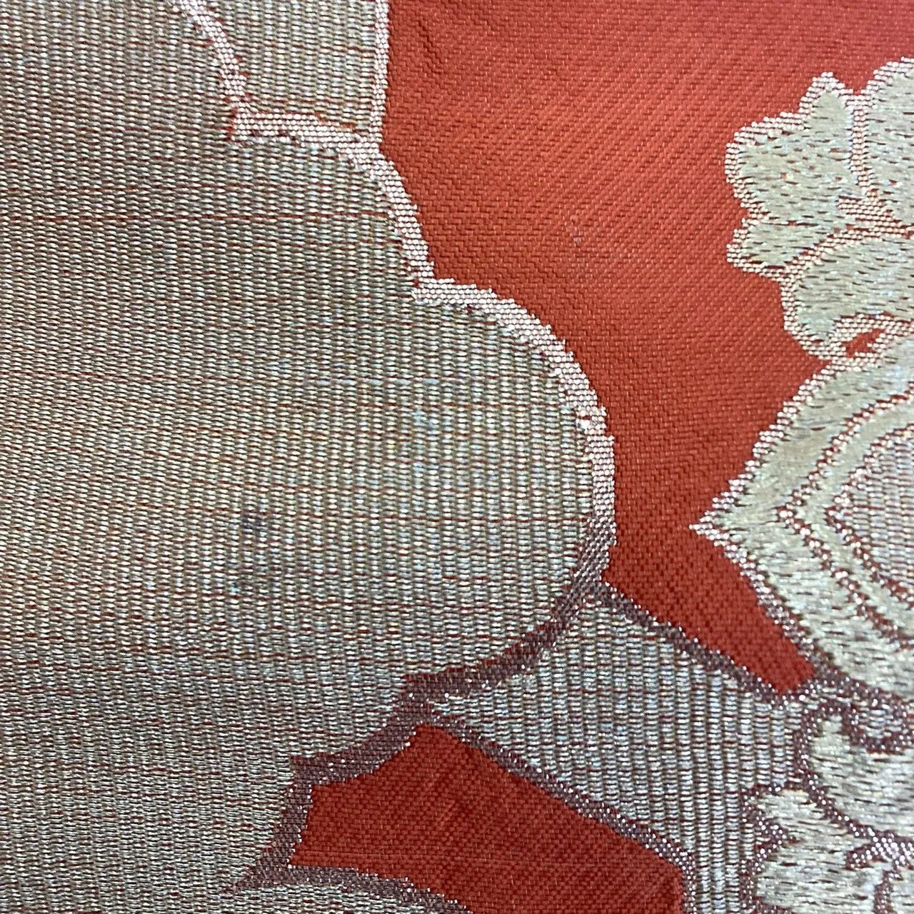 7018# Japanese Vintage Fukuro Obi Belt Kimono Fabric Silk Traditional