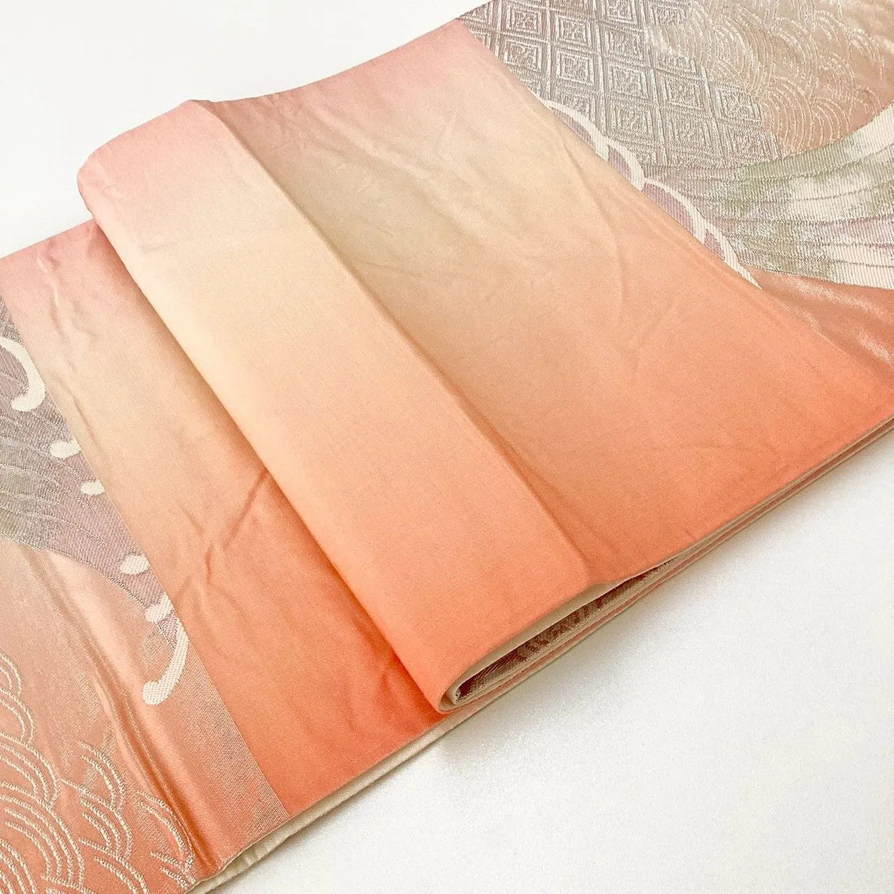 7021# Japanese Vintage Fukuro Obi Belt Kimono Fabric Silk Traditional