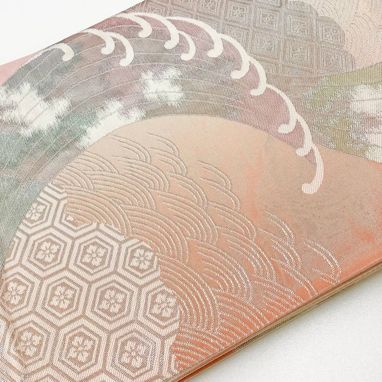 7021# Japanese Vintage Fukuro Obi Belt Kimono Fabric Silk Traditional