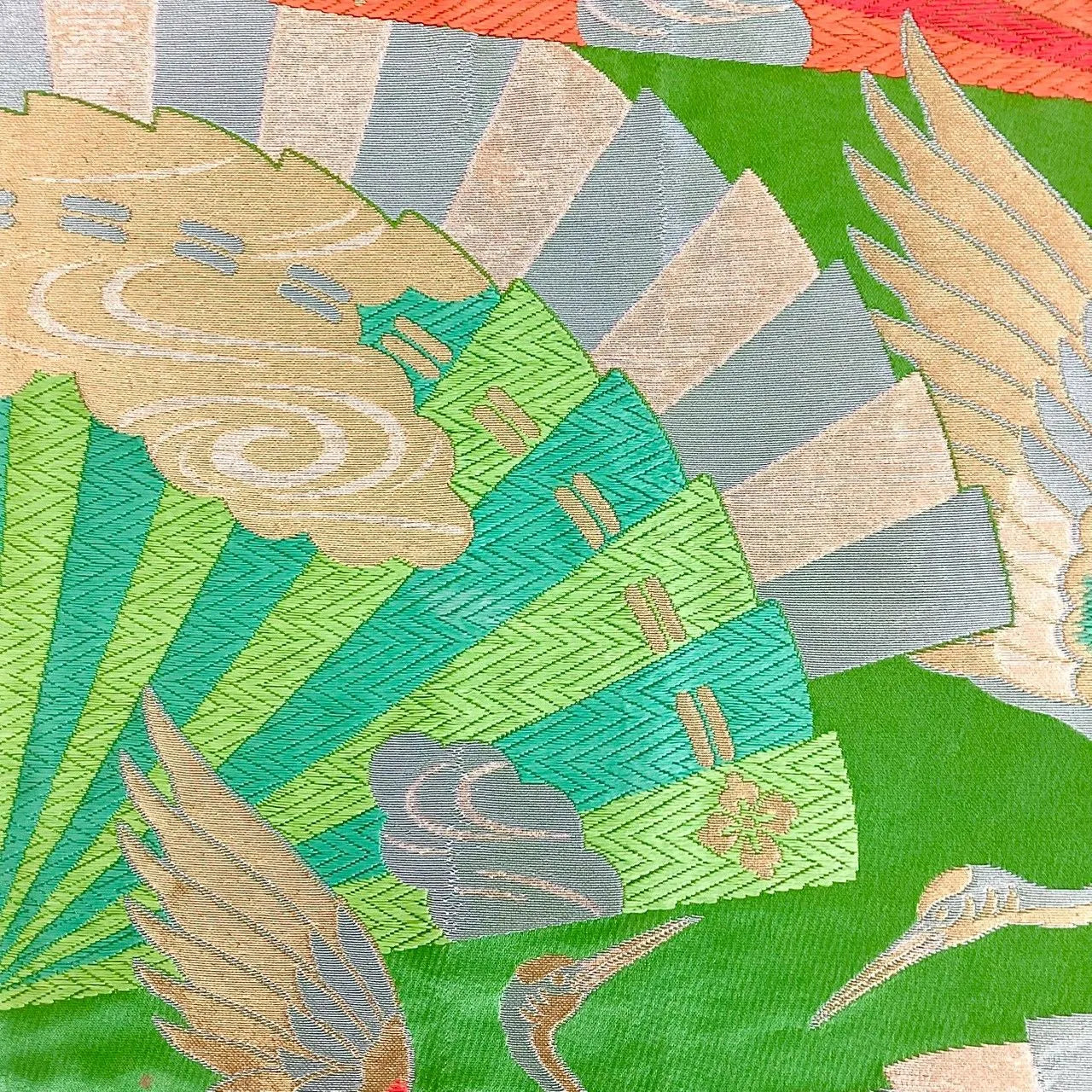 7022# Japanese Vintage Fukuro Obi Belt Kimono Fabric Silk Traditional Untailored