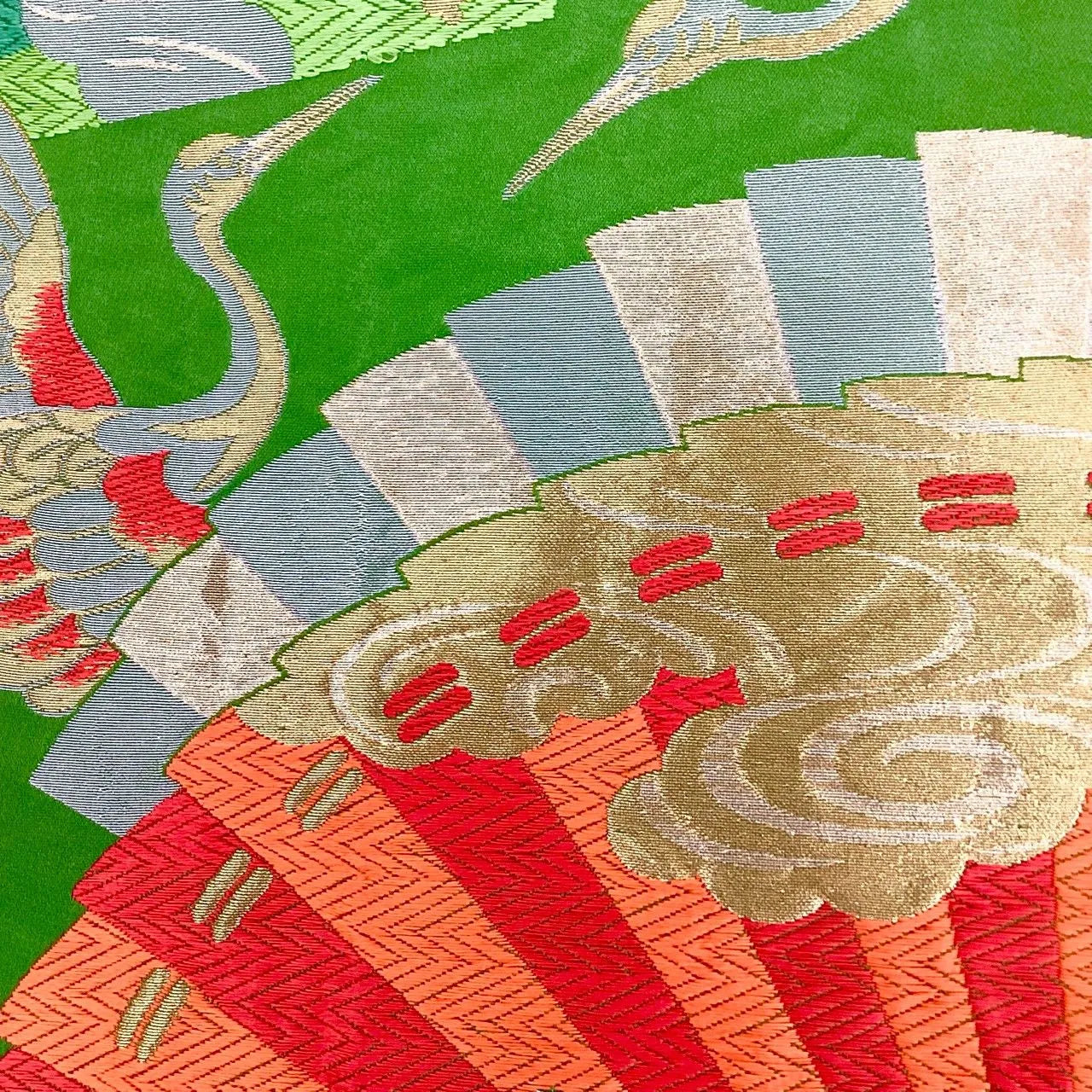 7022# Japanese Vintage Fukuro Obi Belt Kimono Fabric Silk Traditional Untailored