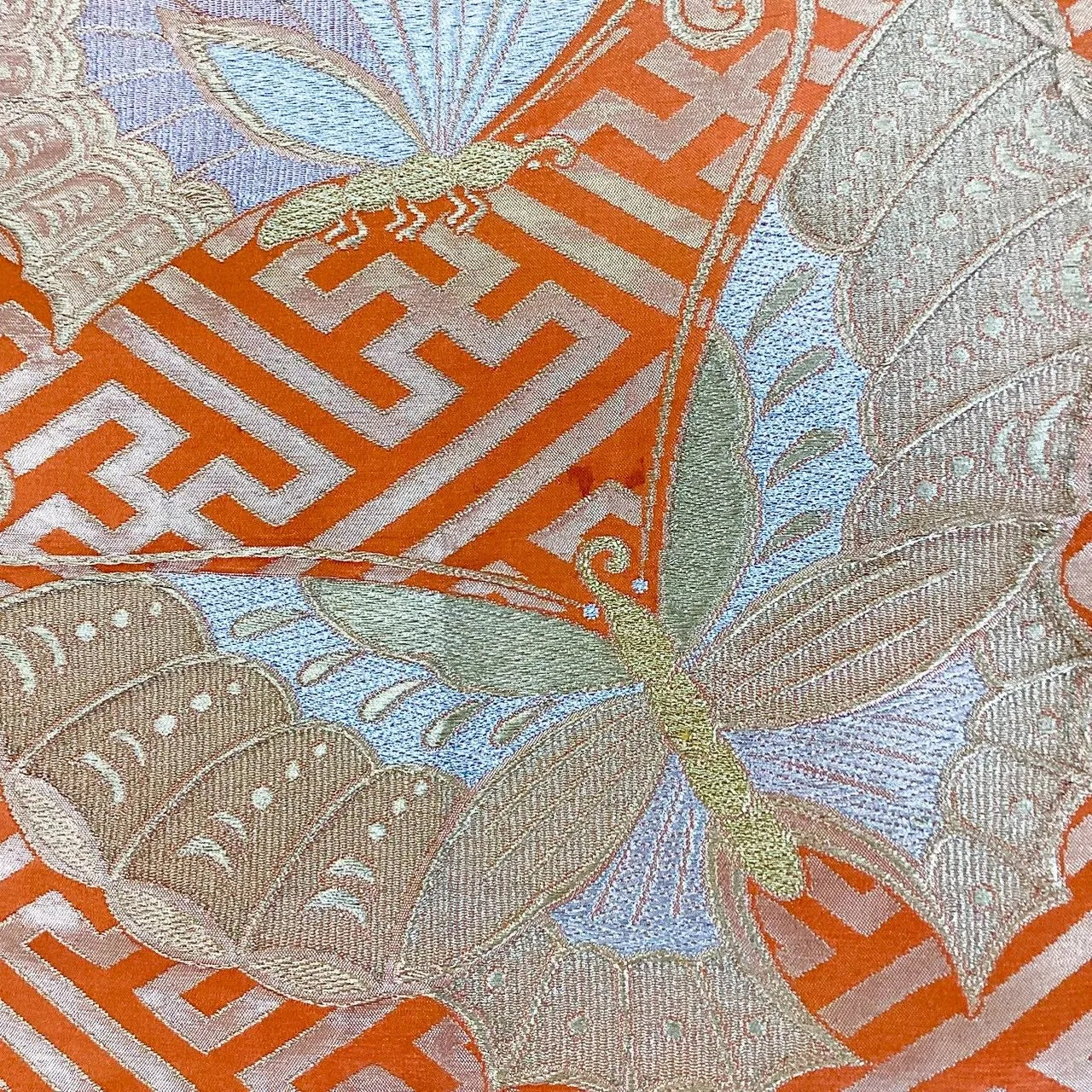 7023# Japanese Vintage Fukuro Obi Belt Kimono Fabric Silk Traditional Untailored