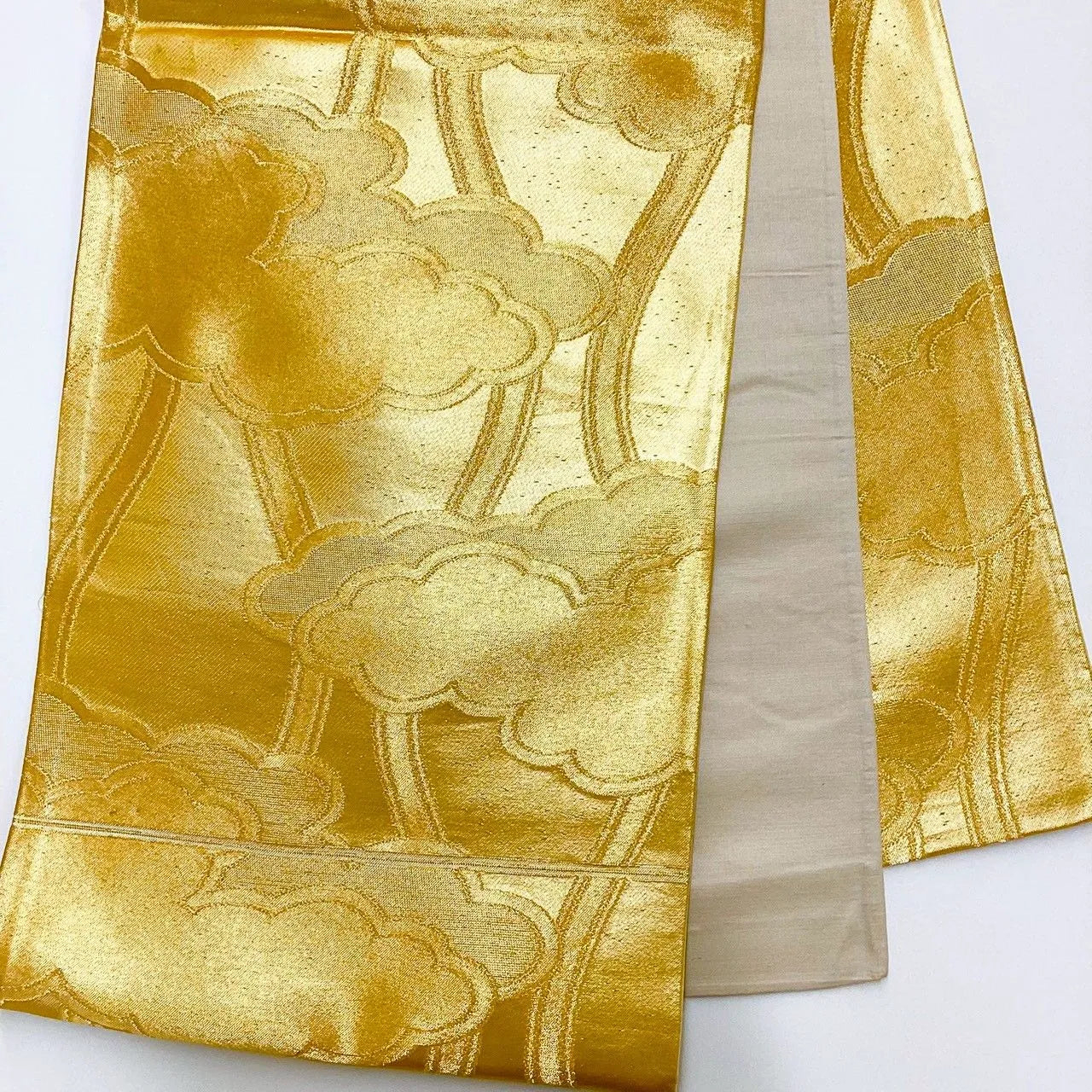 7024# Japanese Vintage Fukuro Obi Belt Kimono Fabric Silk Traditional Untailored