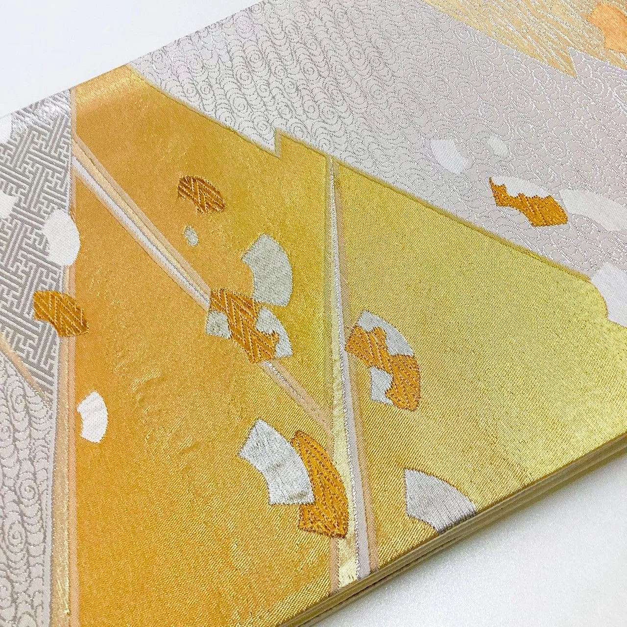 7026# Japanese Vintage Fukuro Obi Belt Kimono Fabric Silk Traditional