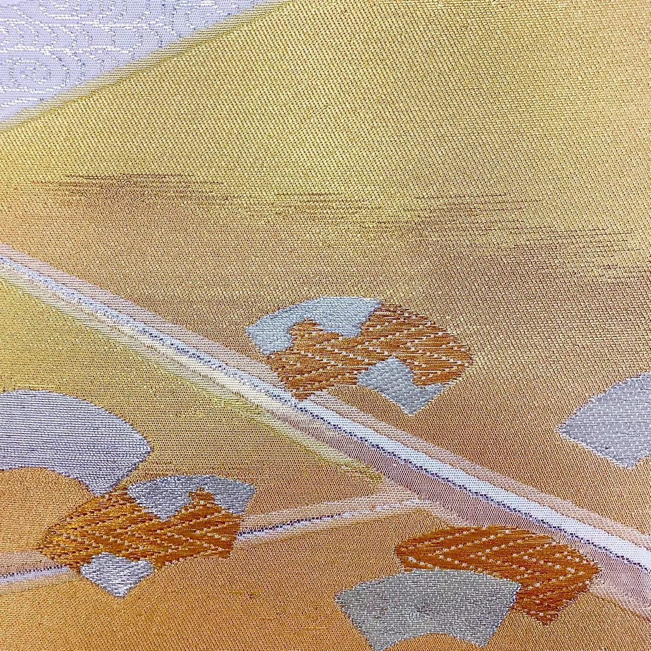 7026# Japanese Vintage Fukuro Obi Belt Kimono Fabric Silk Traditional