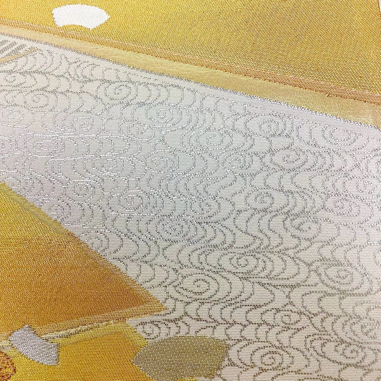 7026# Japanese Vintage Fukuro Obi Belt Kimono Fabric Silk Traditional