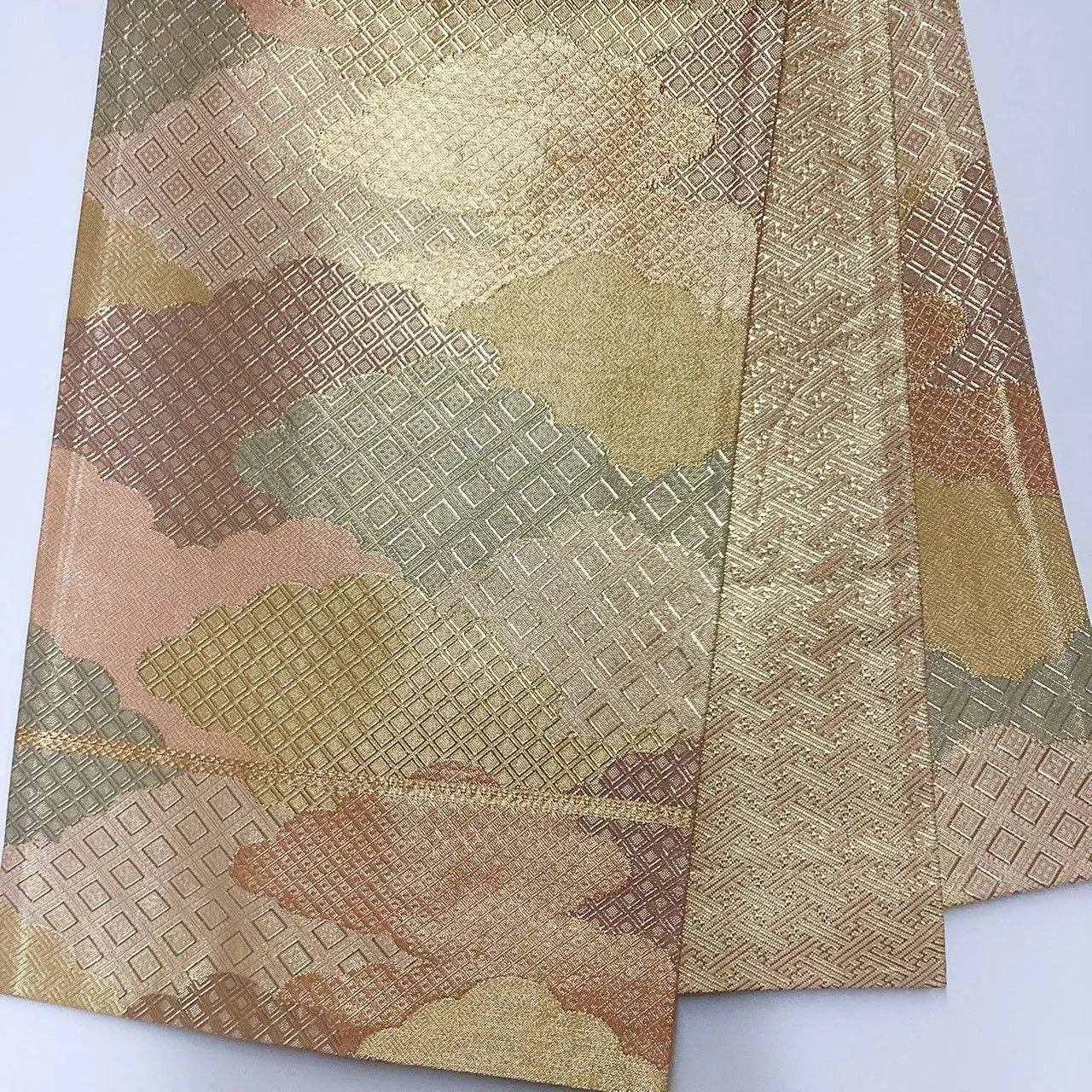 7027# Japanese Vintage Fukuro Obi Belt Kimono Fabric Silk Traditional