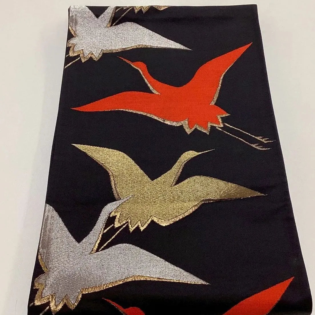 7010# Japanese Vintage Fukuro Obi Belt Kimono Fabric Silk Traditional Untailored