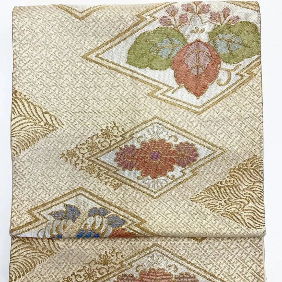 7012# Japanese Vintage Fukuro Obi Belt Kimono Fabric Silk Traditional Untailored