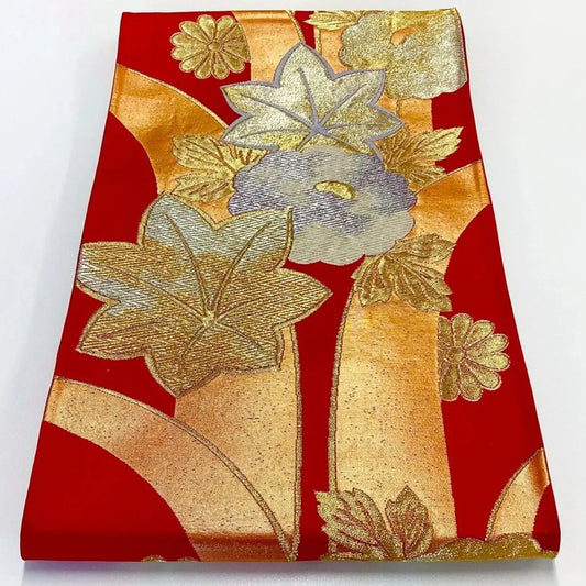 7013# Japanese Vintage Fukuro Obi Belt Kimono Fabric Silk Traditional Untailored