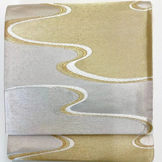 7014# Japanese Vintage Fukuro Obi Belt Kimono Fabric Silk Traditional Untailored