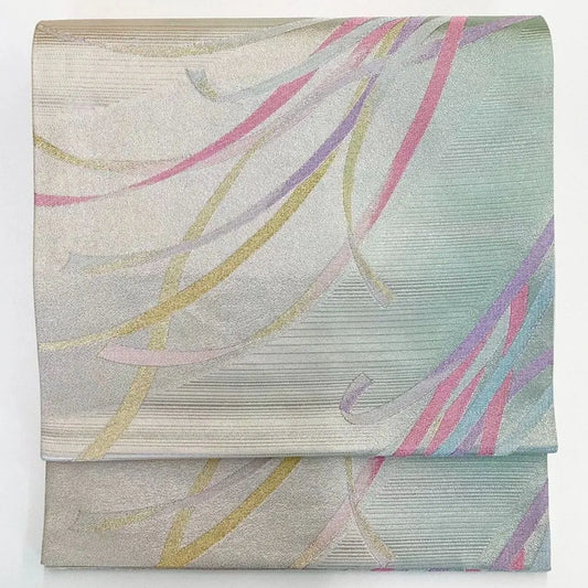 7015# Japanese Vintage Fukuro Obi Belt Kimono Fabric Silk Traditional