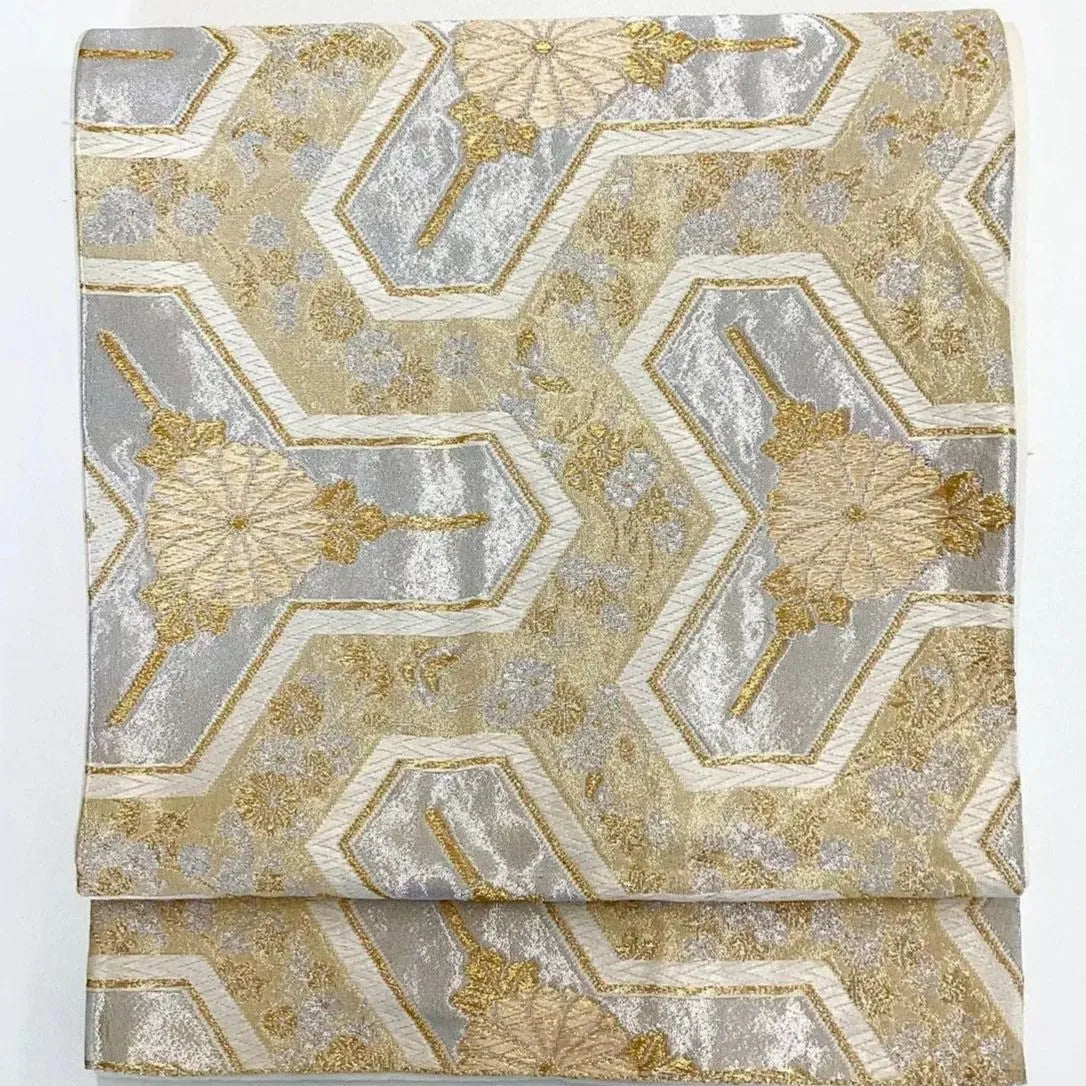 7016# Japanese Vintage Fukuro Obi Belt Kimono Fabric Silk Traditional