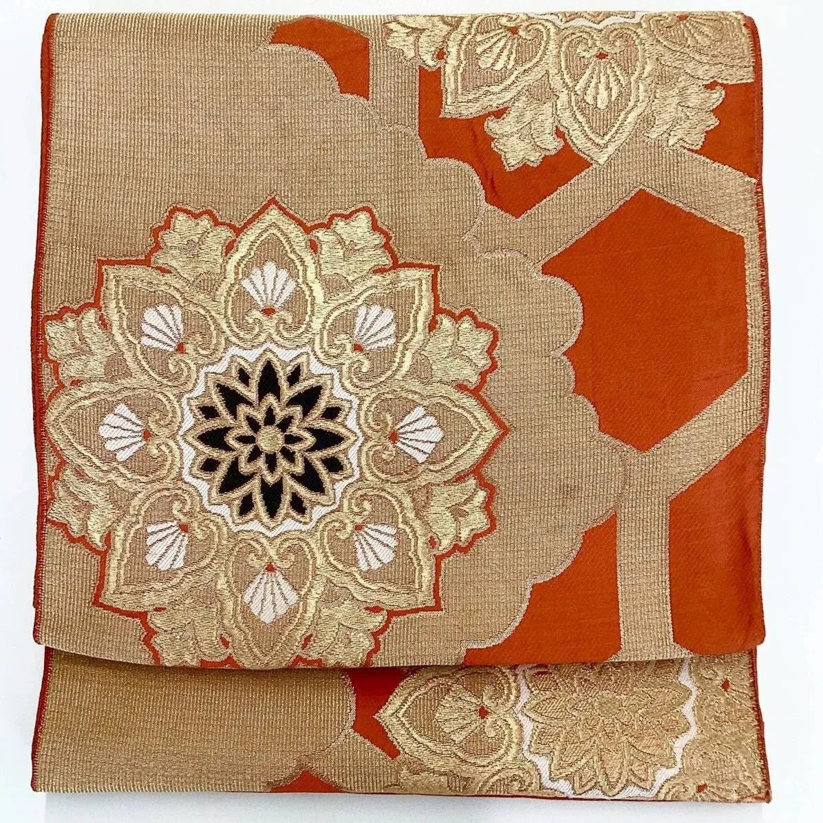 7018# Japanese Vintage Fukuro Obi Belt Kimono Fabric Silk Traditional