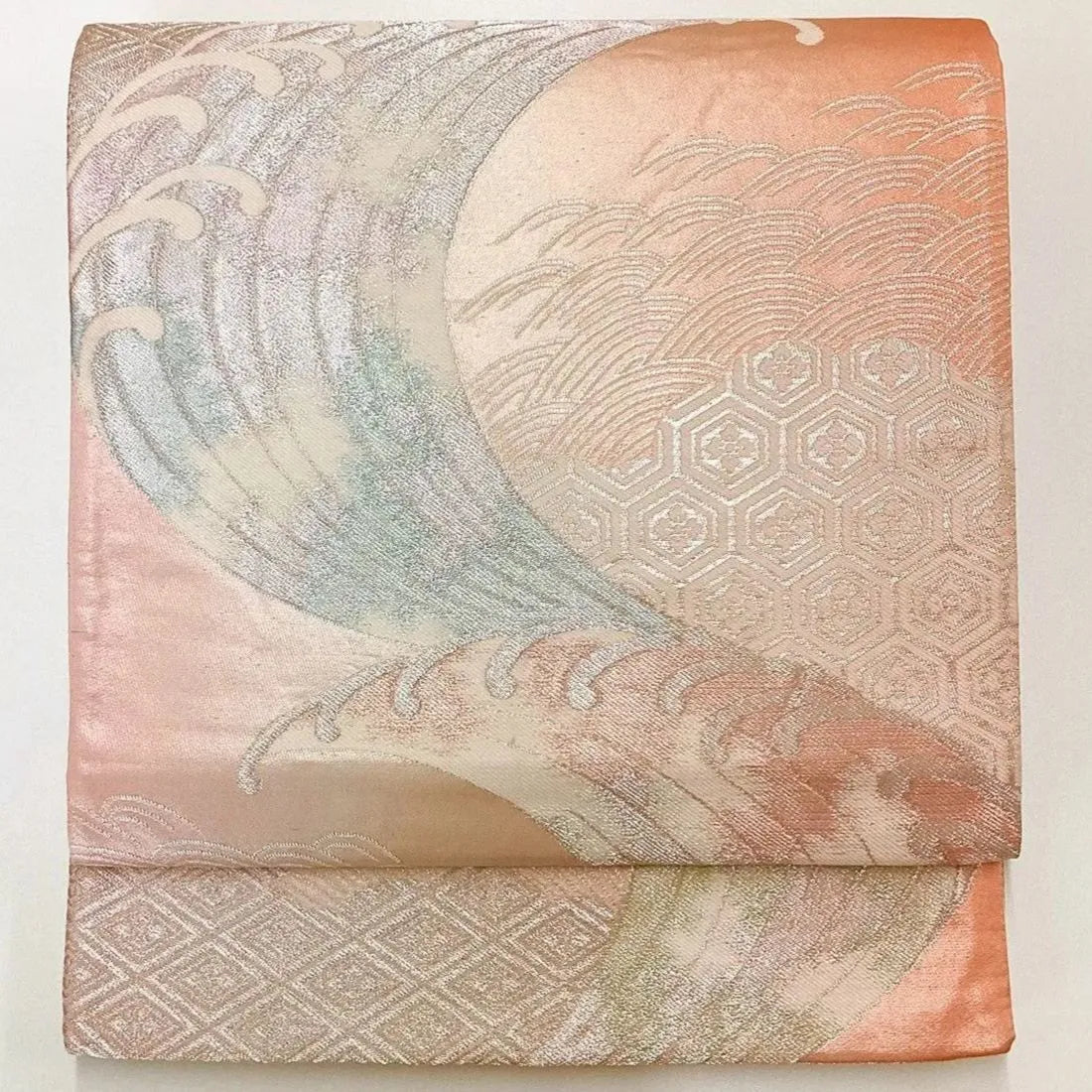 7021# Japanese Vintage Fukuro Obi Belt Kimono Fabric Silk Traditional