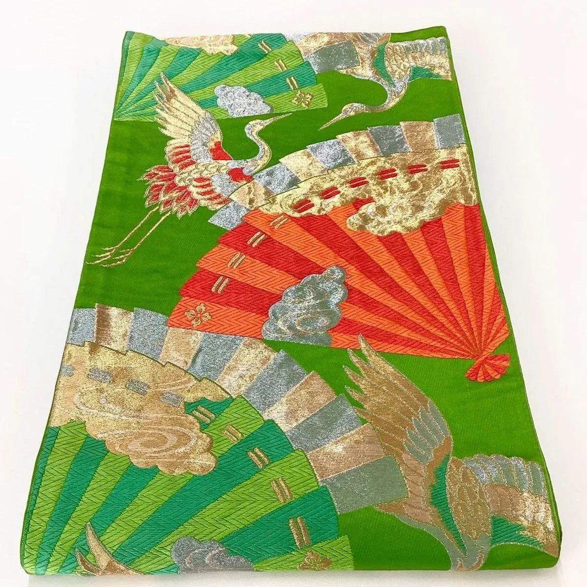 7022# Japanese Vintage Fukuro Obi Belt Kimono Fabric Silk Traditional Untailored