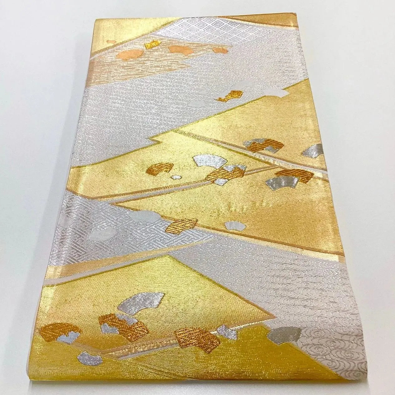 7026# Japanese Vintage Fukuro Obi Belt Kimono Fabric Silk Traditional