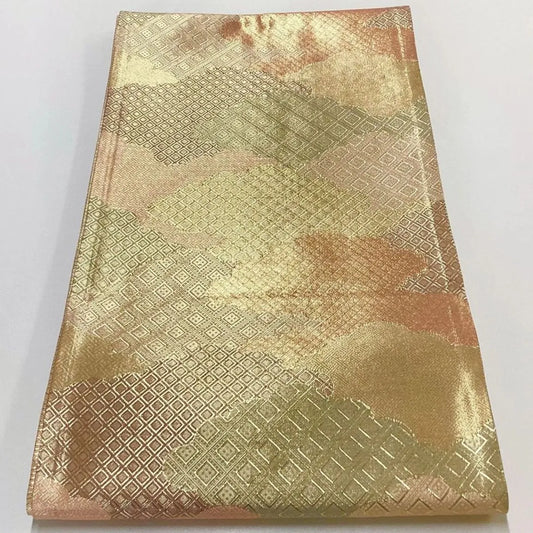 7027# Japanese Vintage Fukuro Obi Belt Kimono Fabric Silk Traditional