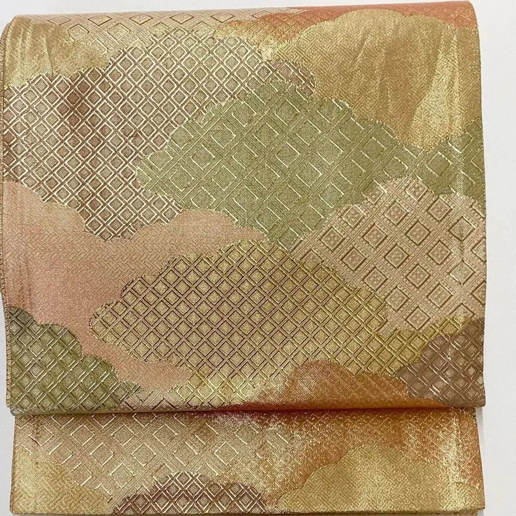 7027# Japanese Vintage Fukuro Obi Belt Kimono Fabric Silk Traditional