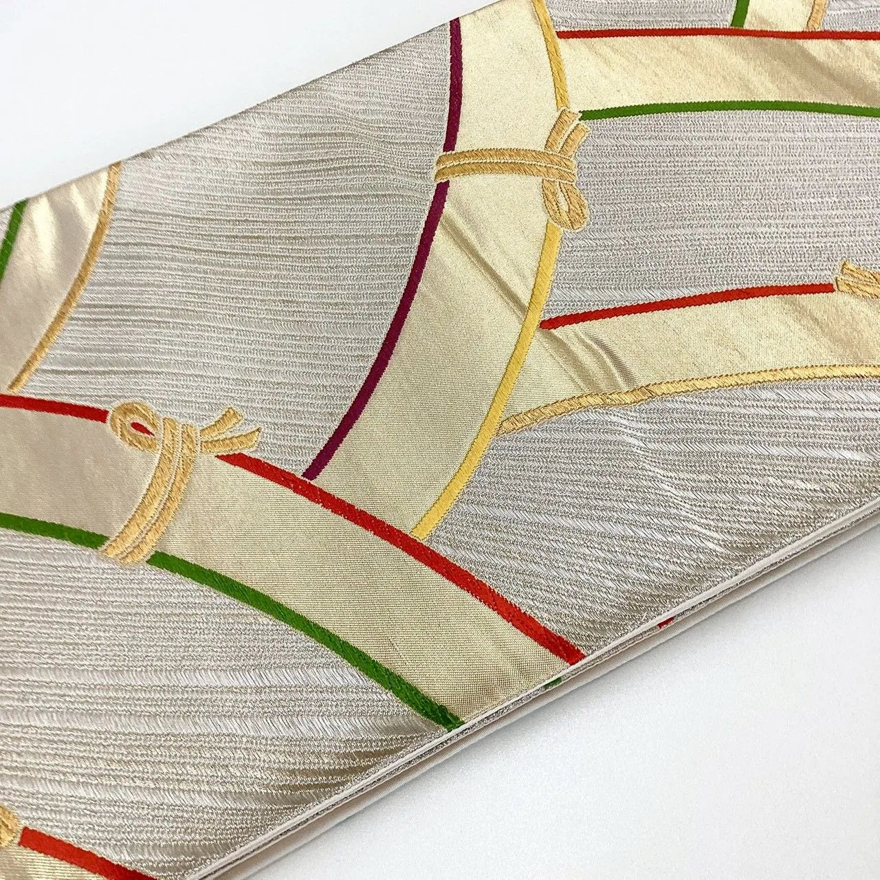 7032# Japanese Vintage Fukuro Obi Belt Kimono Fabric Silk Traditional Untailored