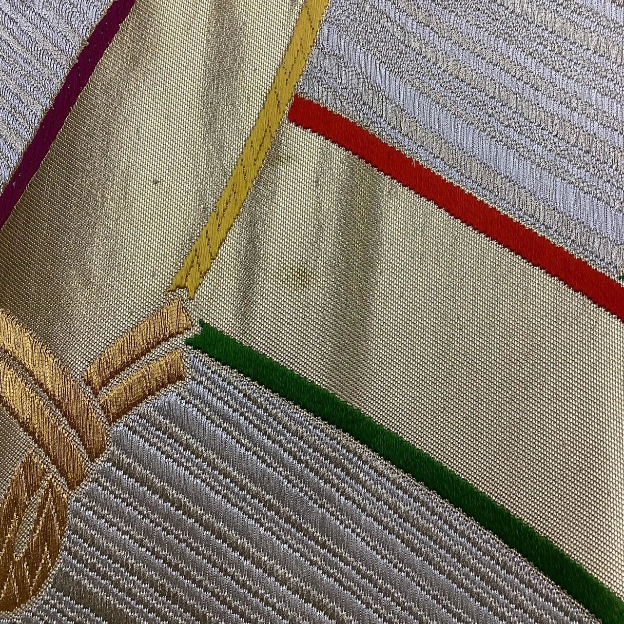 7032# Japanese Vintage Fukuro Obi Belt Kimono Fabric Silk Traditional Untailored