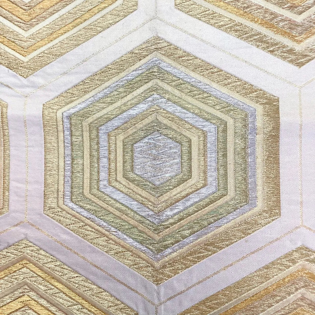 7035# Japanese Vintage Fukuro Obi Belt Kimono Fabric Silk Traditional Gold