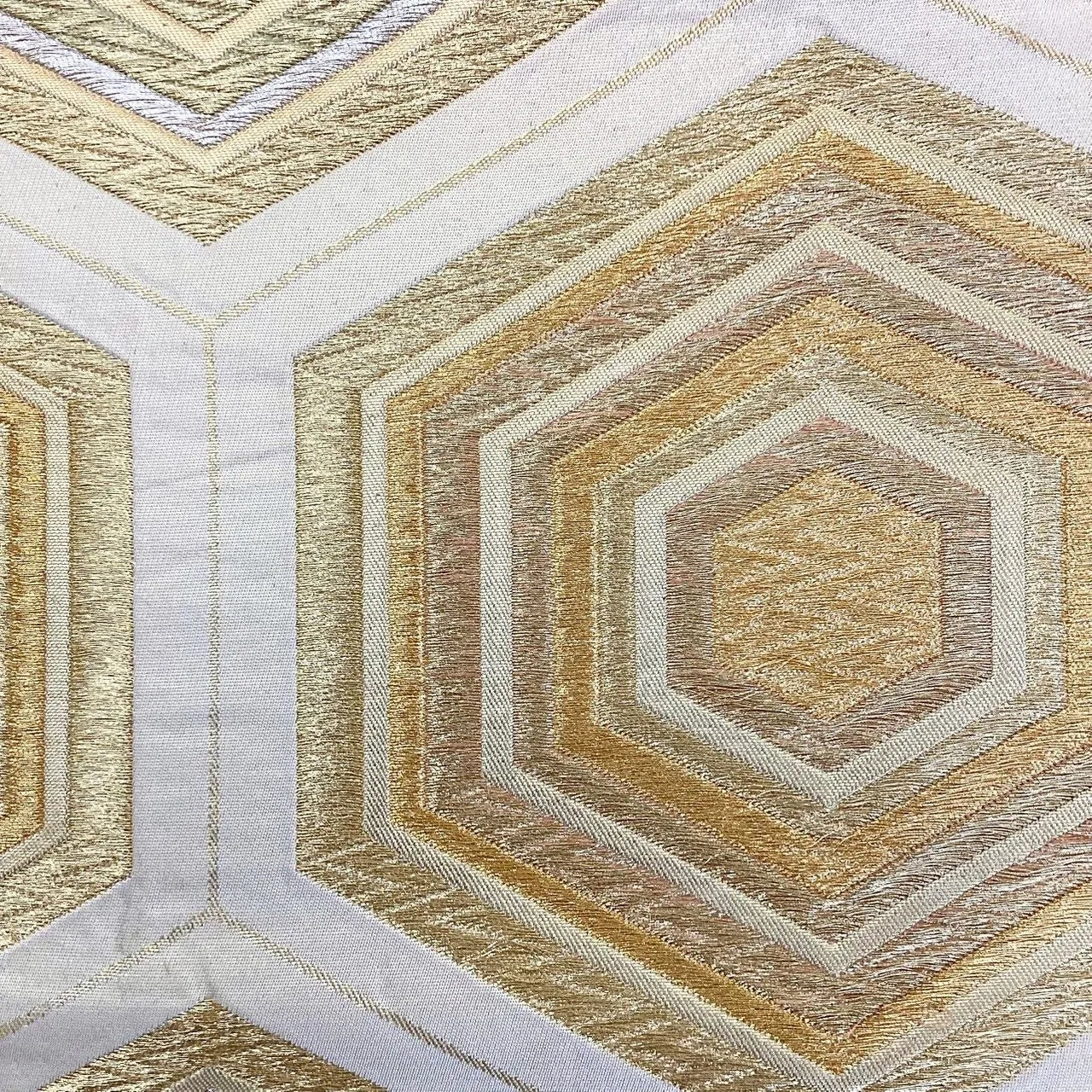 7035# Japanese Vintage Fukuro Obi Belt Kimono Fabric Silk Traditional Gold