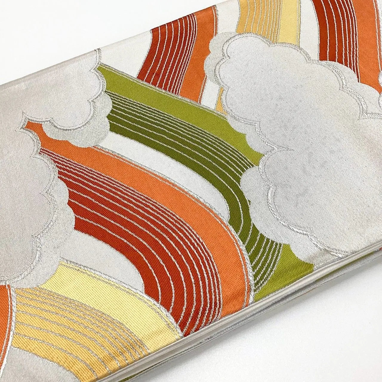 7037# Japanese Vintage Fukuro Obi Belt Kimono Fabric Silk Traditional