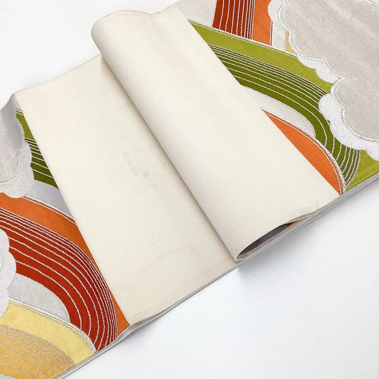 7037# Japanese Vintage Fukuro Obi Belt Kimono Fabric Silk Traditional