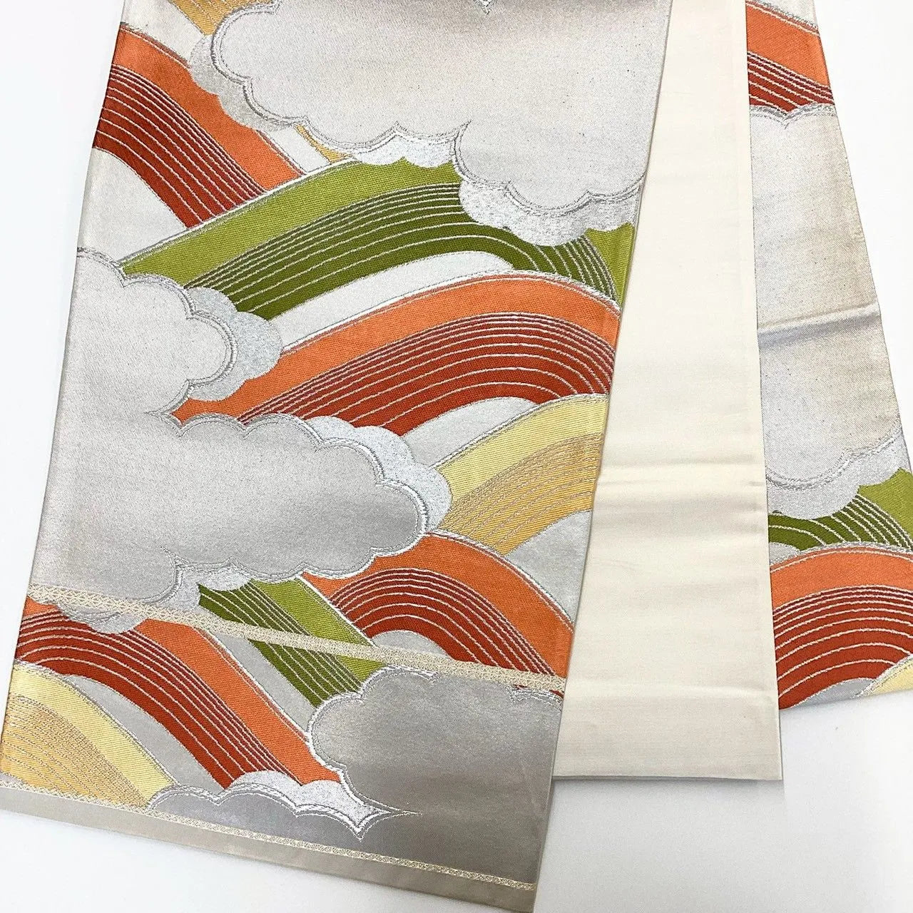 7037# Japanese Vintage Fukuro Obi Belt Kimono Fabric Silk Traditional