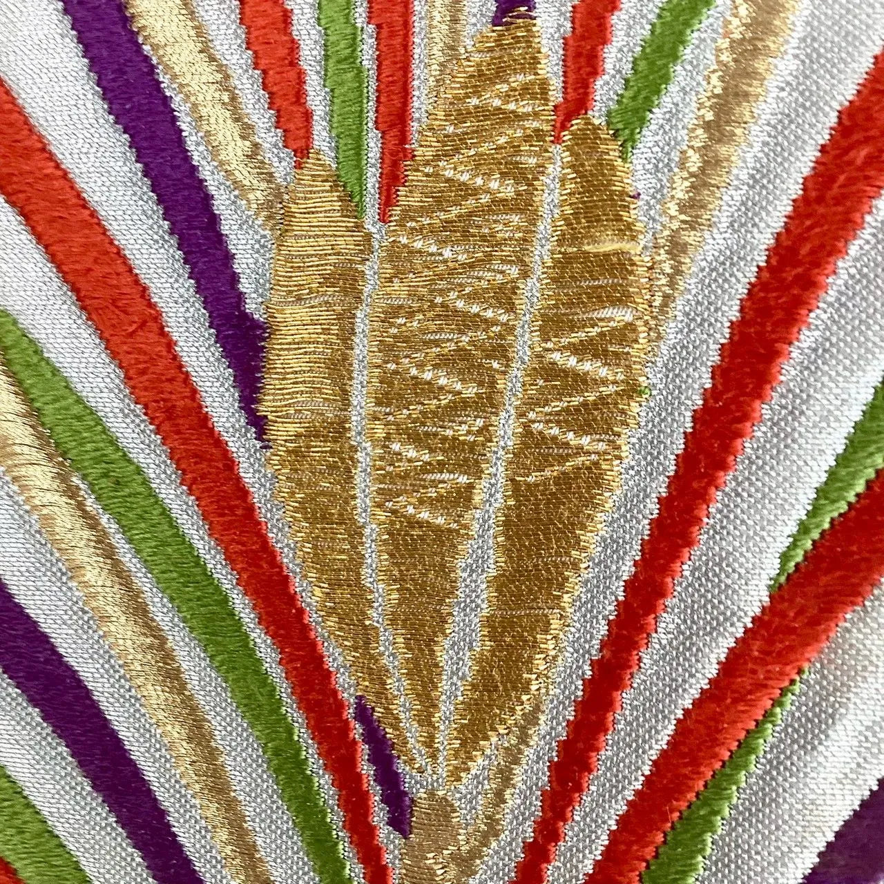 7039# Japanese Vintage Fukuro Obi Belt Kimono Fabric Silk Traditional Embroidery